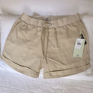 Rip curl beige linen shorts new, size small